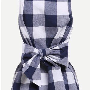 Belted Checkered Shell Top Size M NEVER WORN!